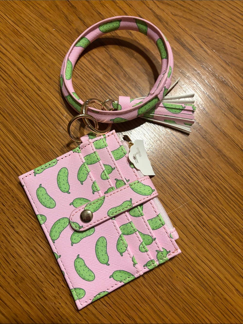 Darling Pink Pickle Cardholder Wristlet Keychain -Accessories wristlet/ bracelet